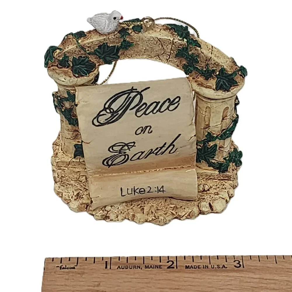 Christmas Scripture Scroll Ornament: Luke 2:14 Peace on Earth